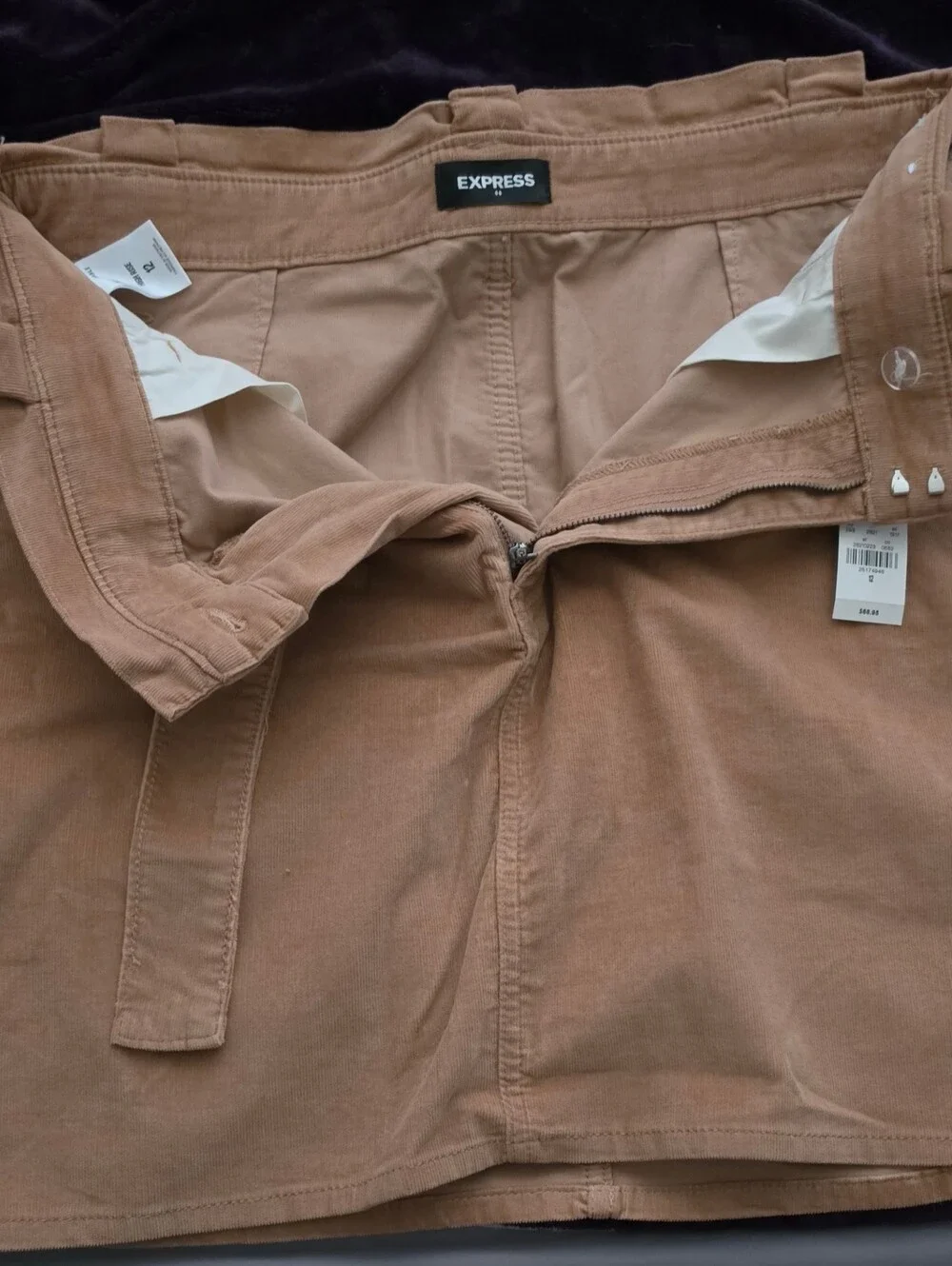 Express Woman Tan Curduroy skirt